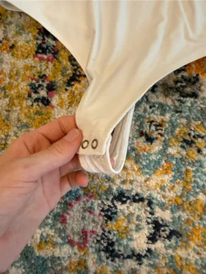 Abercrombie & Fitch White Square Neck Short Sleeve Bodysuit thumbnail 2