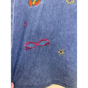 Vintage 2000 Warner Bros Studio Store Tweety Bird Embroidered Denim Shirt XL thumbnail 7
