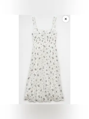 NWT AE Corset Floral Midi Dress White Medium American Eagle Maxi Sleeveless thumbnail 12