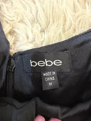 Y2K Bebe Mulberry Silk Black Halter Top Peplum Ruffle Layered Bustier Going Out thumbnail 4