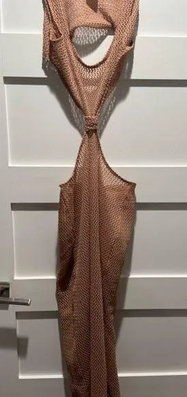 Shade & Shore Chic Tan Knit Jumpsuit thumbnail 1