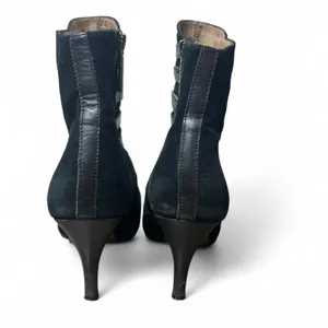 Donald Pliner Tinsley Black Suede Kitten Heel Boots (Model Off Duty Edit) thumbnail 5