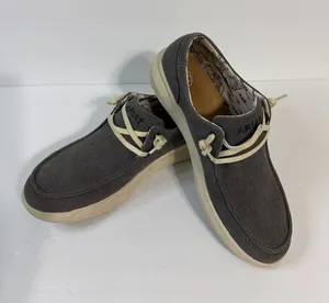 Ariat Charcoal Canvas Slip-On Sneakers with Cream Accents thumbnail 1