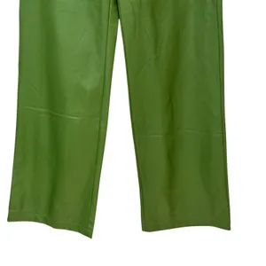 Zara Womens Green Faux Leather Wide Leg High Rise Trousers Pants Size S thumbnail 5