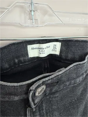 Abercrombie & Fitch The Mom High Rise Jean Faded Black 34/18 thumbnail 3