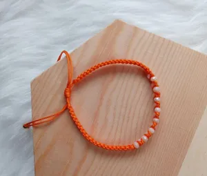 Hand Made Adjustable Bracelet Orange thumbnail 3
