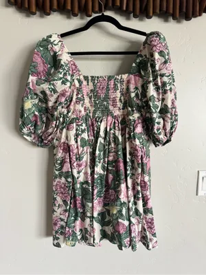 Abercrombie & Fitch Emerson Poplin Floral Mini Dress purple floral size medium thumbnail 11