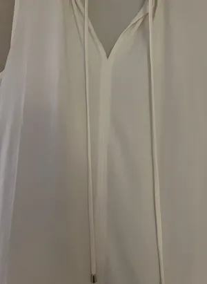 Banana Republic sleeveless slightly off-white V-neck blouse thumbnail 4