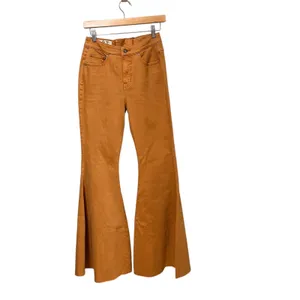 Free People We The Free Just Float On Flare Jeans Rust Orange Lace Up Back 27 thumbnail 3