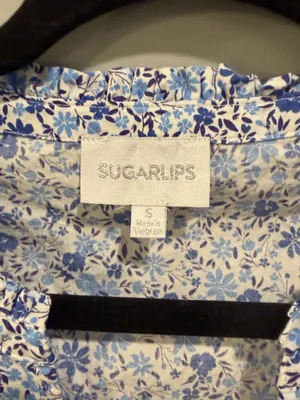 SugarLips Carmine Floral Rock A By Trapeze Mini Dress Blue and White thumbnail 5