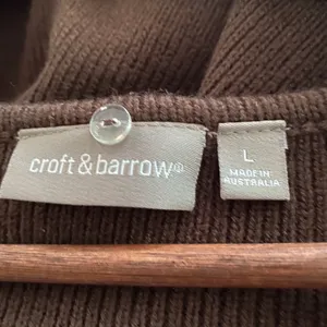 NWT Croft & Barrow women's brown cardigan size Large body 100% acrylic thumbnail 5