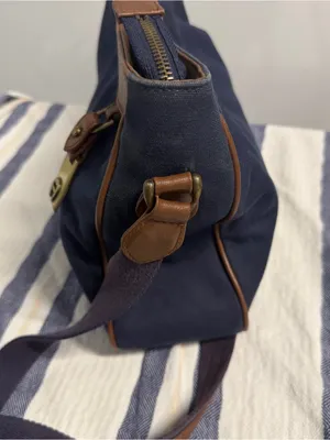 Etienne Aigner Navy Canvas Brown Trim Crossbody Bag Vintage Logo Everyday Purse thumbnail 7