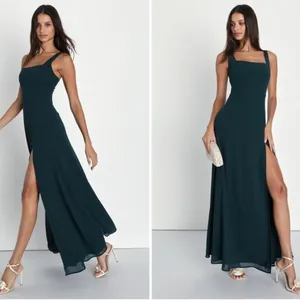 LULUS Prom Wedding Bridesmaid Romantic Flowy Sexy Elegant Chiffon Maxi Dress thumbnail 3