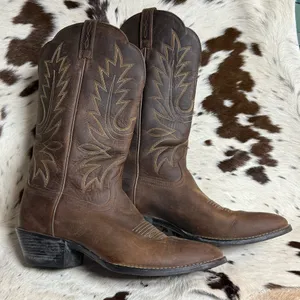 Ariat Heritage Leather Round Toe‎ Western Boots Size 8.5 T1 thumbnail 1