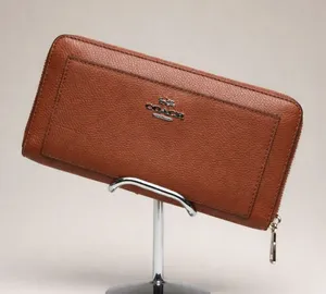 Coach Saddle Brown Leather Accordion Zip Wallet Purse Quiet Luxury Coachcore thumbnail 1