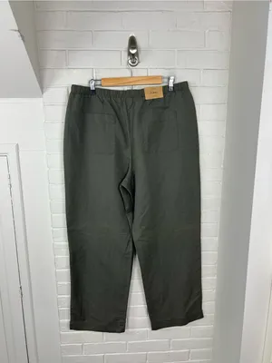 NWT L.L.Bean Green Classic Fit Linen Cotton Pants Size L thumbnail 11