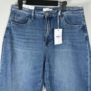 NEW Vervet Kate Barrel Leg Denim Jeans Women's Size 32 Blue Medium Wash thumbnail 2