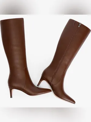 QIY Brown Knee-High Pointed Toe Stiletto Boots Size 9 thumbnail 3