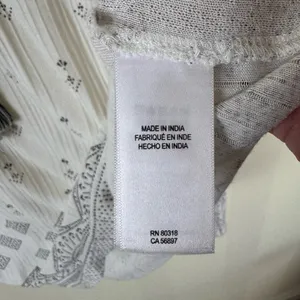 Lucky Brand Boho Peasant Blouse Size Large Tassel Tie thumbnail 6