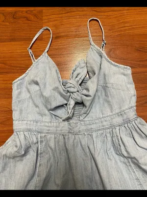 Old Navy Fit & Flare Knotted Jean mini Dress, size XS thumbnail 5