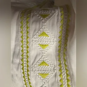 Silky Embroidered Boho Slip Dress Size M Coastal Lime Geometric Mini Size Medium thumbnail 7