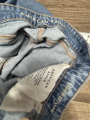American Eagle High Rise Flare womens sz 10 medium wash denim jeans 33x29 thumbnail 5