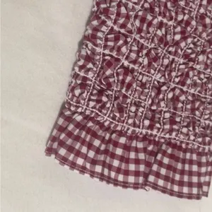 Petersyn Mini Benson Dress XS Smocked Off Shoulder Gingham Cotton NWT thumbnail 10
