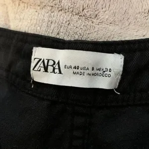 Zara Womens‎ 8 Black Wide Leg Cargo Pants Utility Pocket Workwear Y2K thumbnail 5