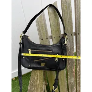 Juicy Couture Black Faux Leather‎ Moto Chic Crossbody Shoulder Bag Zipper NWOT G thumbnail 8