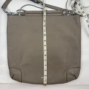 Rebecca Minkoff Reagan Taupe Pebbled Leather Crossbody Hobo Bag Silver Hardware thumbnail 11