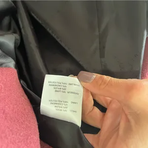 Trina Turk Coat Woman 14 Peacoat Double Breasted Maroon Jacket Wool Cashmere thumbnail 5