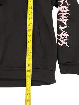 Spencer’s black "SUBubus" hoodie with pink anime-style graphic on the back thumbnail 3