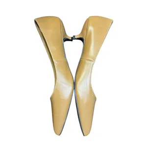 Nine West Ravin Womens 8.5 Beige Leather Pointed Toe Kitten Heel Pumps 26980414 thumbnail 5