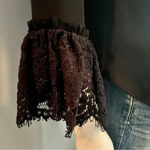 White House Black Market Black Lace Off Shoulder Boho Whimsygoth Top Small thumbnail 3