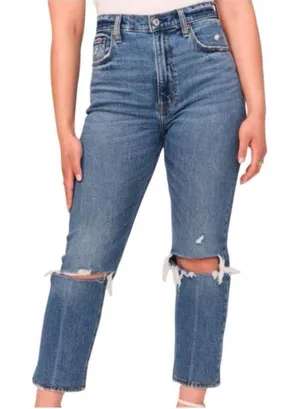 Abercrombie & Fitch The Ankle Straight Ultra High Rise Curve Love Jeans Sz 29/8L thumbnail 1