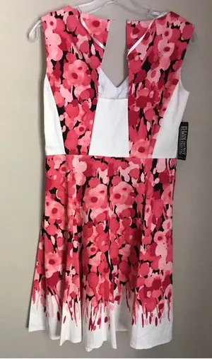 New York & Company Red/Pink Stretch Sleeveless Midi Dress Size 5 summer fun thumbnail 1