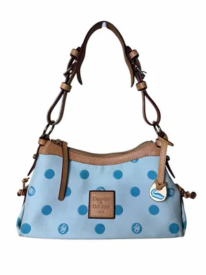Dooney & Bourke Mini East West Slouch Bag Sky Blue Polka Dot Y2K thumbnail 1