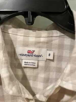Vineyard Vines  Cream and GrayPlaid Button-Down Shirt thumbnail 2