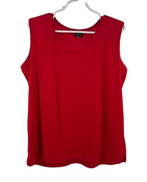 Salon Studio 2pc tank and long sleeve lace button up set red XL floral feminine thumbnail 3