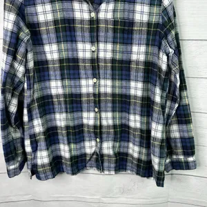LL Bean Womens size Medium Scotch Plaid Flannel Pajamas Shirt Tartan 502584 thumbnail 4