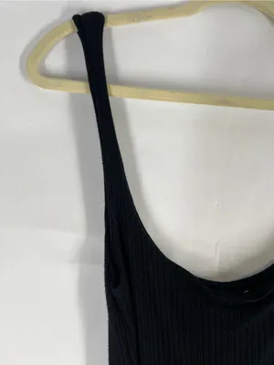 Reformation‎ Black Ribbed Wide-Leg Jumpsuit with Tie Waist thumbnail 5