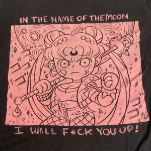 Vintage Sailor Moon T Shirt Cosplay Moon Guardian Punk Name Of The Moon F You Up thumbnail 2