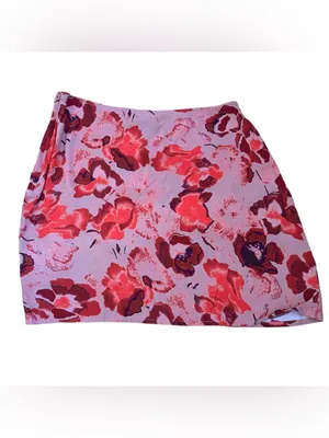 Nasty Gal Floral Split Mini Skirt Pink Lilac High Waisted Y2K Cottage Coquette 8 thumbnail 3