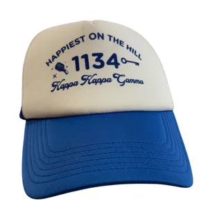 Kappa Kappa Gamma Sorority Trucker‎ Hat Blue White Happiest on the Hill Snapback thumbnail 1