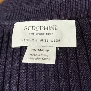 SERAPHINE The Work Edit Maternity Ribbed Cardigan Navy Blue Size 4 thumbnail 2