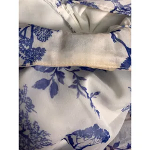 Lulus Float To‎ You White Blue Floral Halter Tiered Midi Dress Small Romantic thumbnail 13