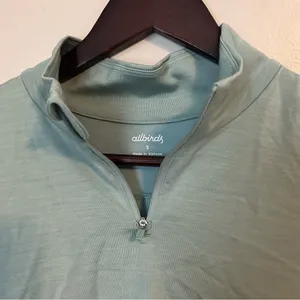 Allbirds Quarter Zip Pullover Natural Run Mid Layer Green Hush Athleisure Casual thumbnail 9