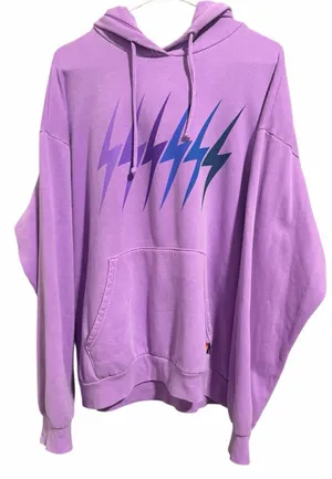 Aviator Nation Bolt Gradient Relaxed‎ Pullover Hoodie Neon Purple Size Large thumbnail 1