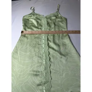 BP Nordstrom Sage Green Swirl Satin Lace Trim Slip Mini Dress XS BP465213MI thumbnail 4