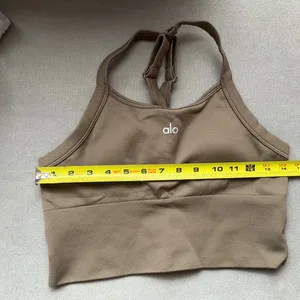 Alo Yoga Seamless Ribbed Favorite Bra Tank Olive Tree M thumbnail 3